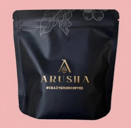 A bag of Arusha Roastery coffee